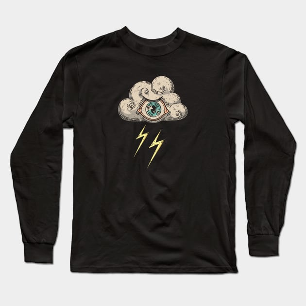 Grumpy Cloud Long Sleeve T-Shirt by Marianne Martin